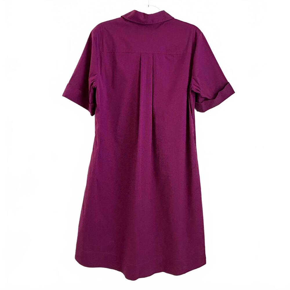 Chico’s | Short Sleeve Collared Purple Fuchsia Shirt Dress Pockets Size 2X - Picture 7 of 8